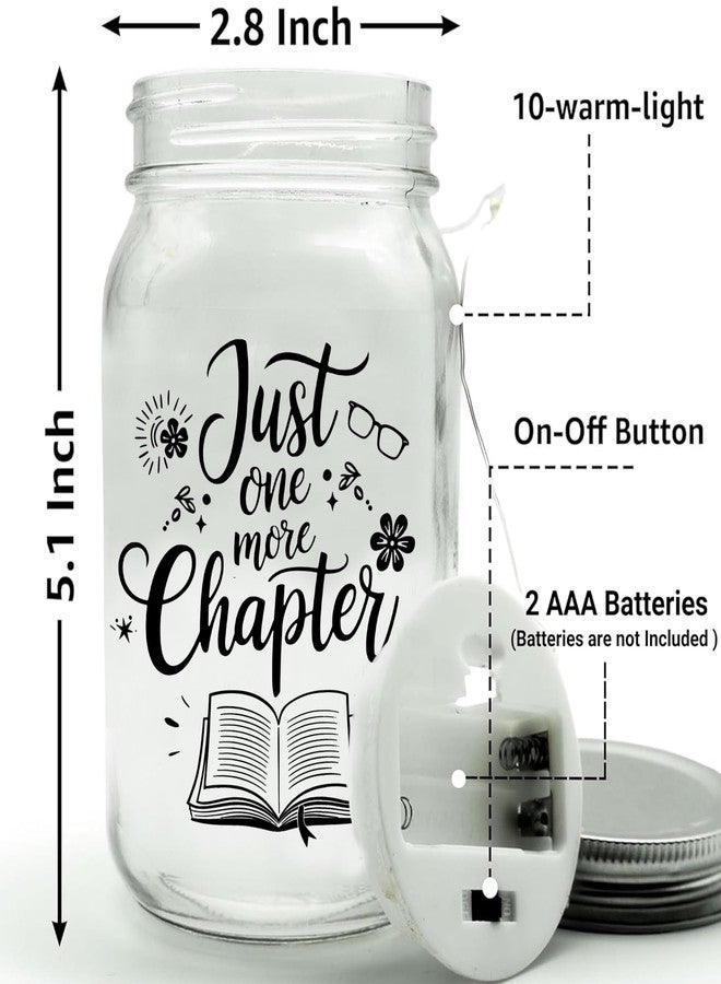 2IMT Just One More Chapter Mason Jar Night Light Reading Gifts for Book Lovers Women, Men - Librarian Gifts for Readers Reading Accessories for Book Lovers - Gift for Librarian On Fathers Day, Christmas - Image 2